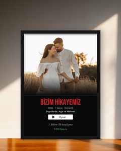 Kişiye Özel Dizi Afişi Bizim Hikayemiz Tablosu