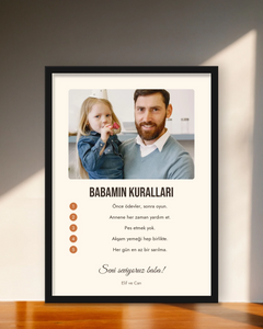 Kişiye Özel Babamın Kuralları Tablosu